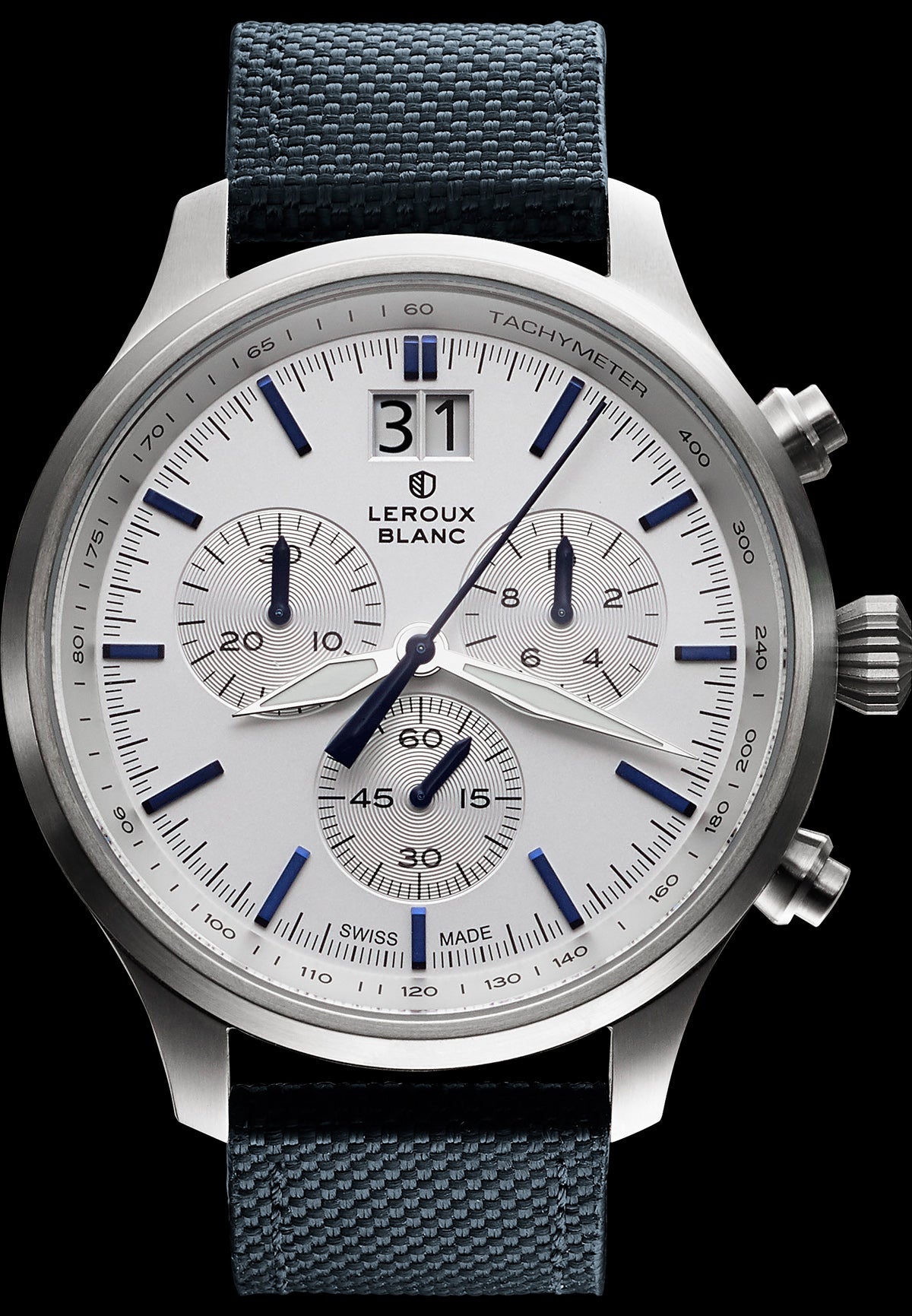 Elegante Swiss Made Herrenuhren für Business und Alltag-Leroux Blanc
