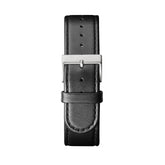 Leather bracelet-black with seam, 20 mm